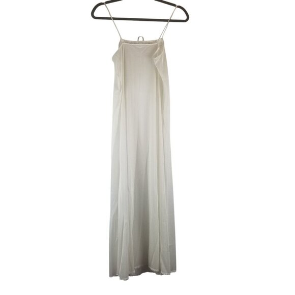 Vintage J C Penny's Nylon White Pink Floral Embroidery Nightgown Sz 8-10 - Picture 2 of 6